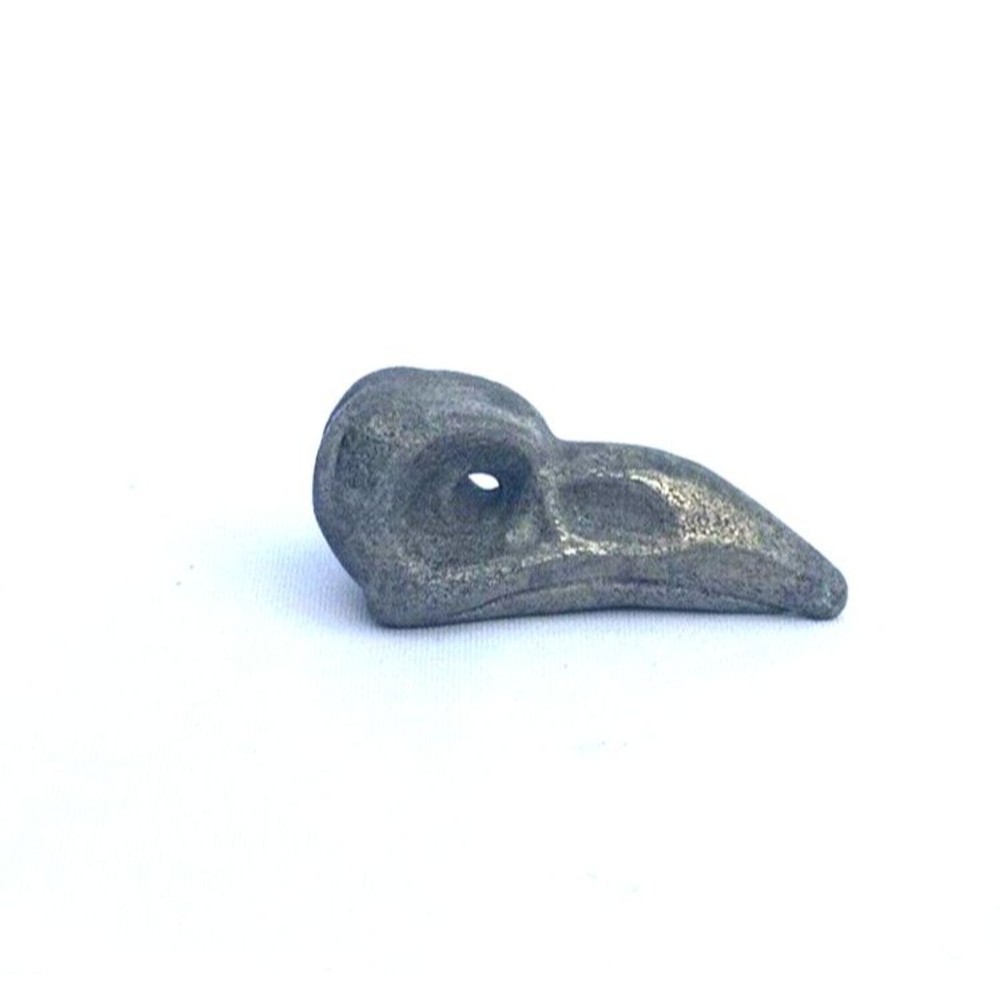 Pyrite Iron Eagle Raven Skull Figurine/Pendent 2"